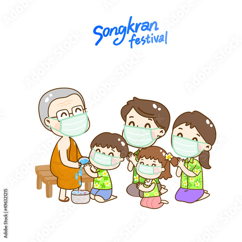 Fototapeta Naklejka Na Ścianę i Meble -  Illustration for Songkran Festival Thailand.