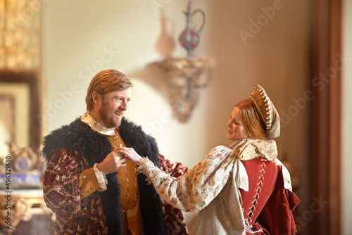 Dance Royale. A king and queen dancing together in their palace. photo