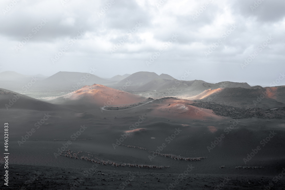 spectacular view of the Timanfaya natural park