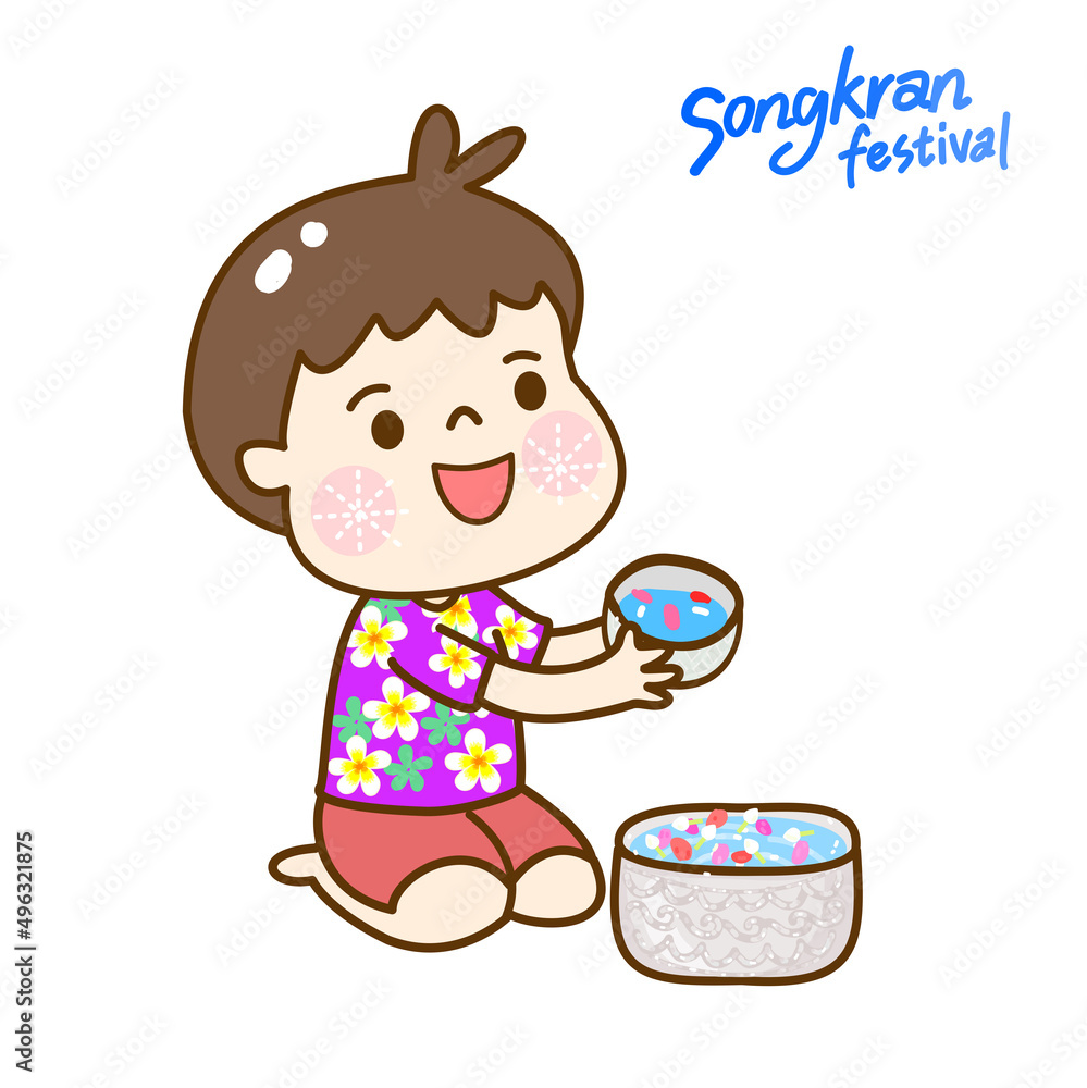 Illustration for Songkran Festival Thailand.