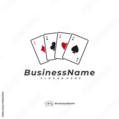 Poker card logo vector template, Creative Gambling logo design concept