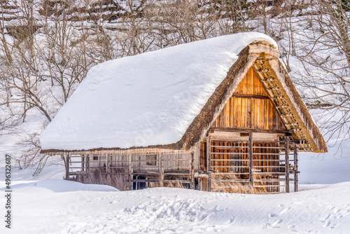 A typical traditional Japanese wooden house in the wilderness © William Huang