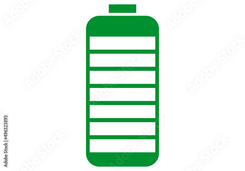 Icono verde de batería llena en fondo blanco.