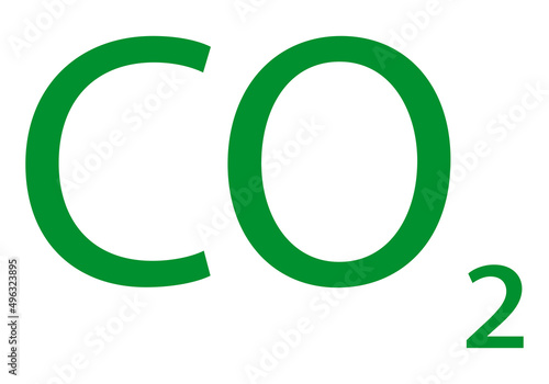 Icono verde de dióxido de carbono. 