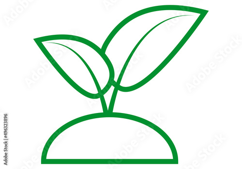 Icono verde de brote de planta.