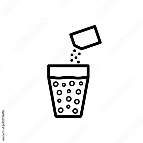 Instant Powder Icon. Medicine, Coffee, Fizzy drinks. Individual Packaging. One-Time Use Environmental package.