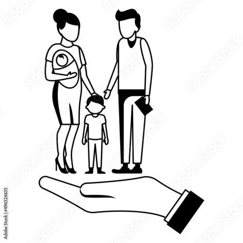 Temporary Basic Income Vector Icon Design, Economic Assistance Symbol, Unemployment Benefits Sign, Unconditional Income stock illustration, low-income family Concept,