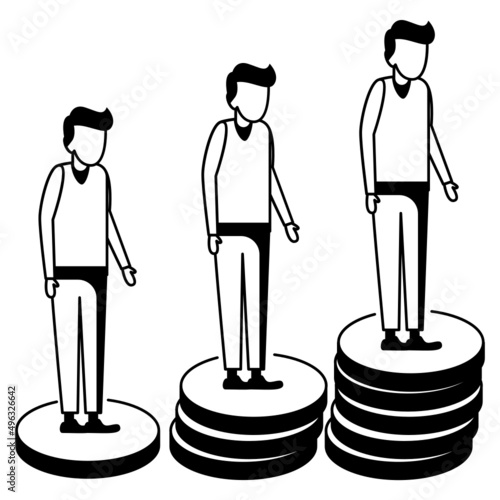 Supports for various population group Vector Icon Design, Economic Assistance Symbol, Unemployment Benefits Sign, Unconditional Income stock illustration, Increasing the Eligibility Age for Social Sec