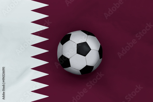 Football on Qatar Flag