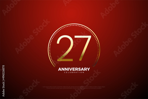 27th anniversary background with number illustration.