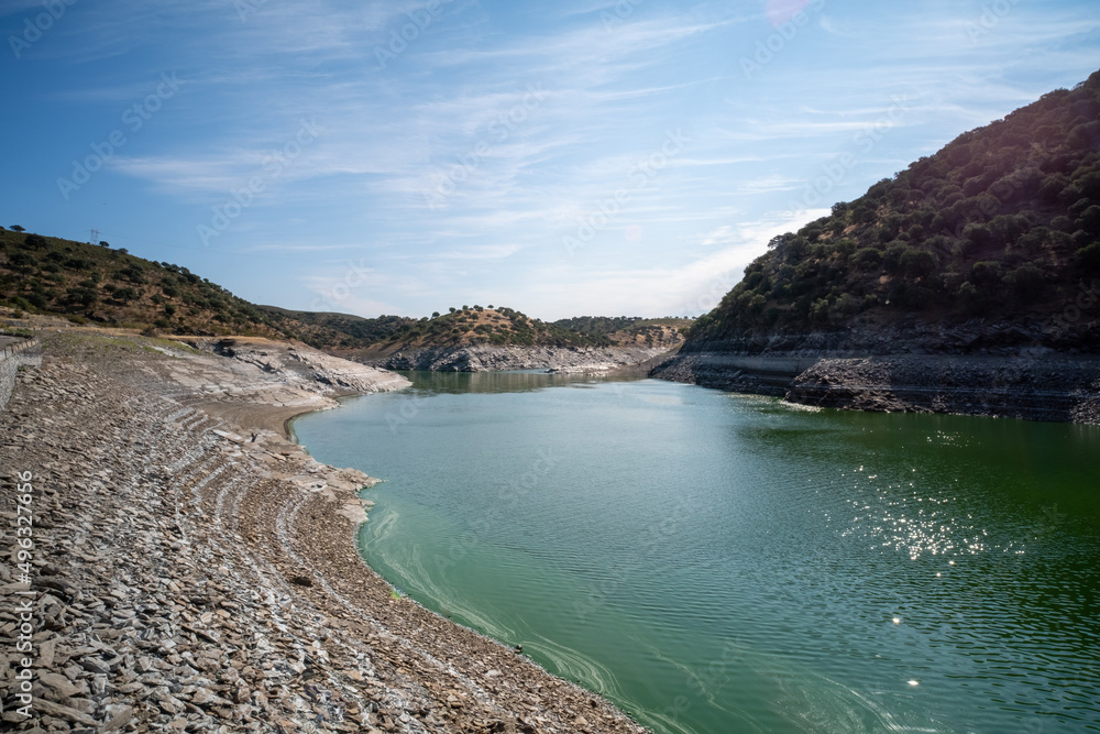 Confluence of the Tagus and Tietar rivers in the Monfrague National Park.