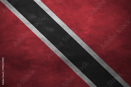 Patriotic stone wall background in colors of national flag. Trinidad and Tobago © Julia