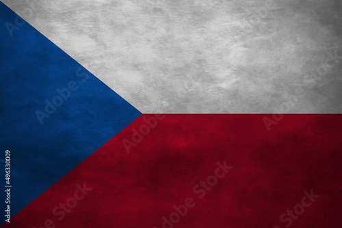 Patriotic stone wall background in colors of national flag. Czech Republic