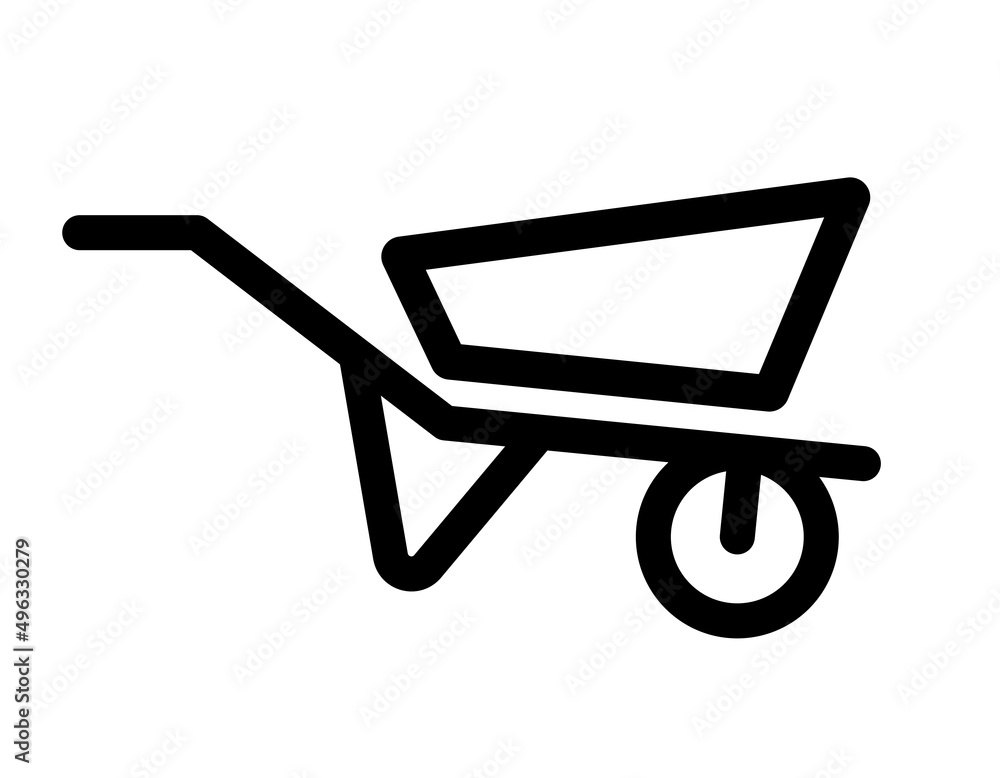 wheelbarrow simple on white background, vector illustration wheelbarrow simple on white background, vector illustration