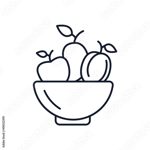 Bowl of frui icons symbol vector elements for infographic web