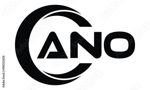 ANO swoosh logo design vector template | monogram logo | abstract logo | wordmark logo | lettermark logo | business logo | brand logo | flat logo.