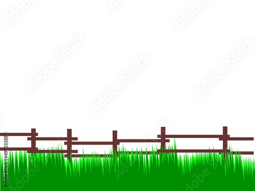 wooden fence next to the grass