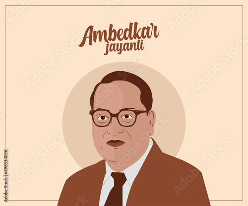 Indian freedom fighter Dr. Babasaheb Bhimrao Ambedkar Jayanti, Ambedkar Vector in vintage style