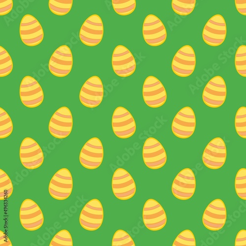 Tile vector pattern with easter eggs on green background for decoration wallpaper