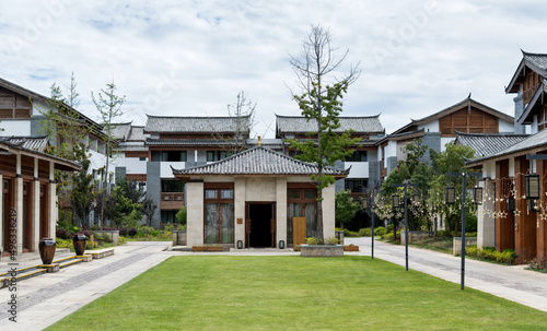 Chinese style house and courtyard © xy