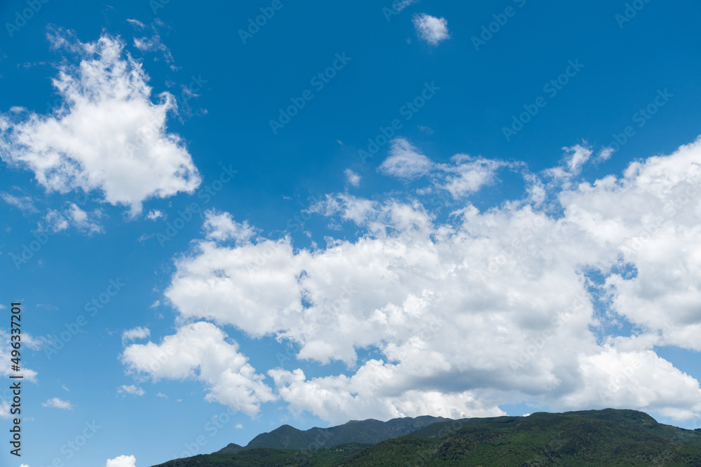 Beautiful blue sky with white clouds