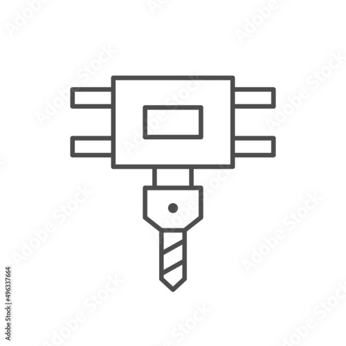 Robotic equipment line outline icon