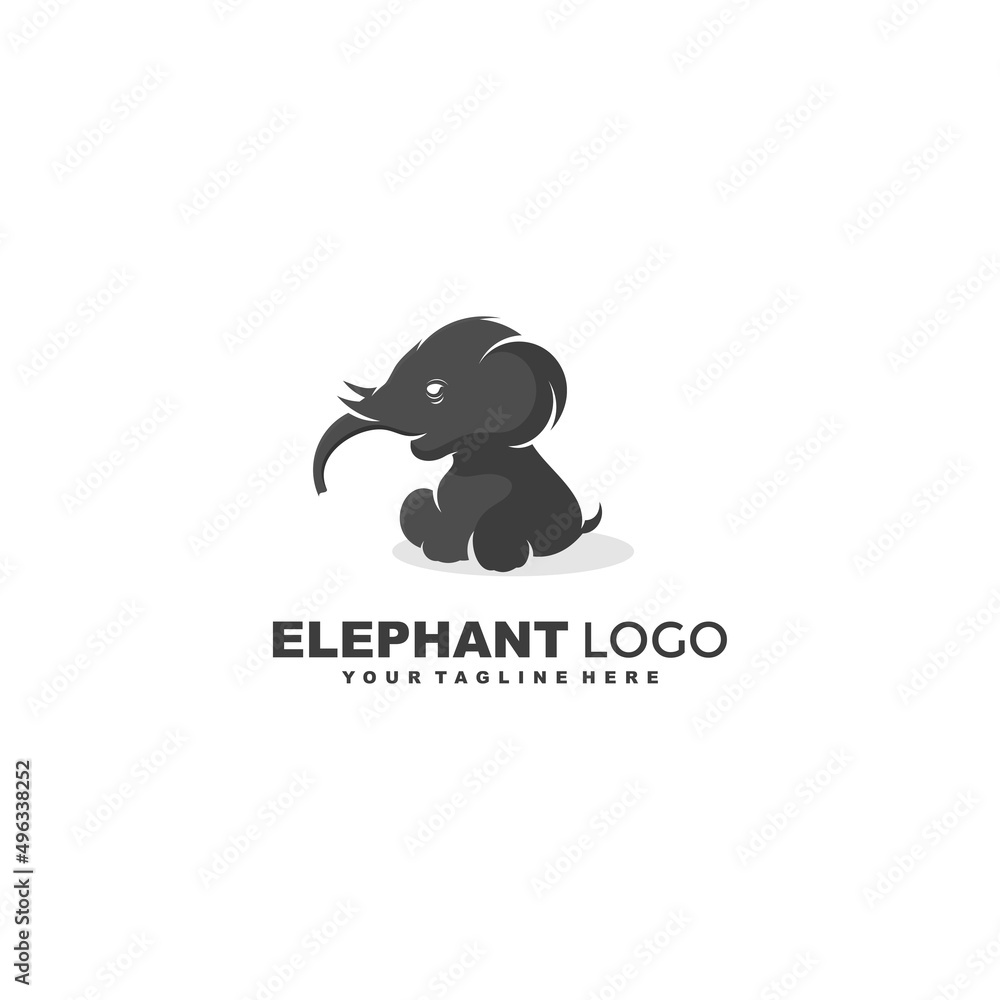 Fototapeta premium Elephant logo design template illustration