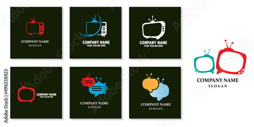 TV, LCD, LED, monitor logo vector icon to view movie channel