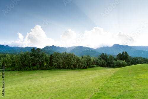 Landscape of golf course in the countryside