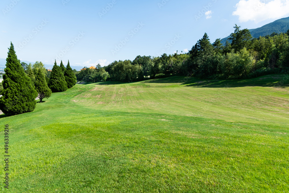 Landscape of golf course in the countryside Landscape of golf course in the countryside