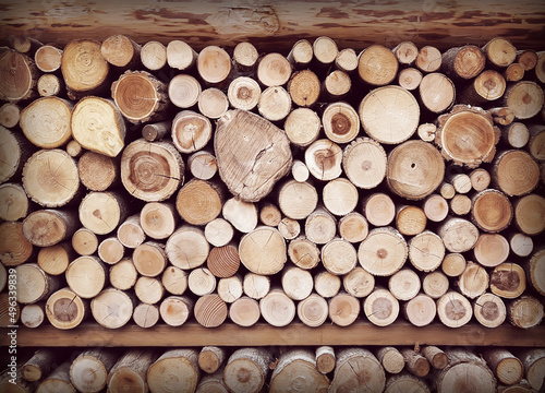 pattern of brown wood log background texture  vintage style