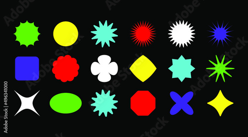 Simple geometric shapes. Modern brutalist elements swiss style, minimalist abstract bold primitive design. Vector illustration