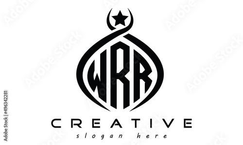 WRR three letters curved oval initial logo design, geometric minimalist modern business shape creative logo, vector template photo