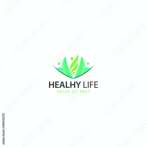 Healthy logo design Royalty Free Vector