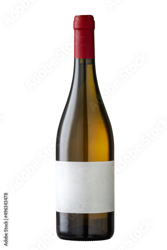 Wine bottle isolated with blank label.