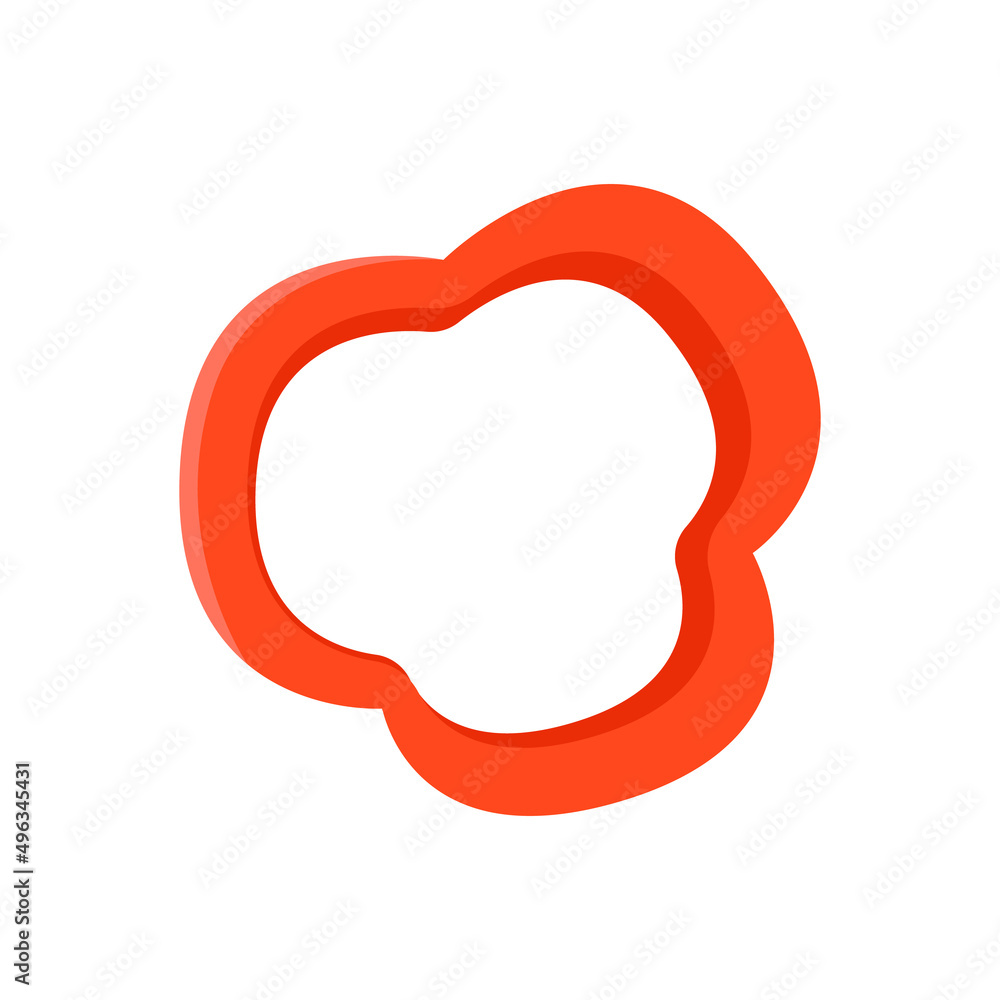 Red pepper, slice. Pepper cut. Flat vector illustration in cartoon style Red pepper, slice. Pepper cut. Flat vector illustration in cartoon style