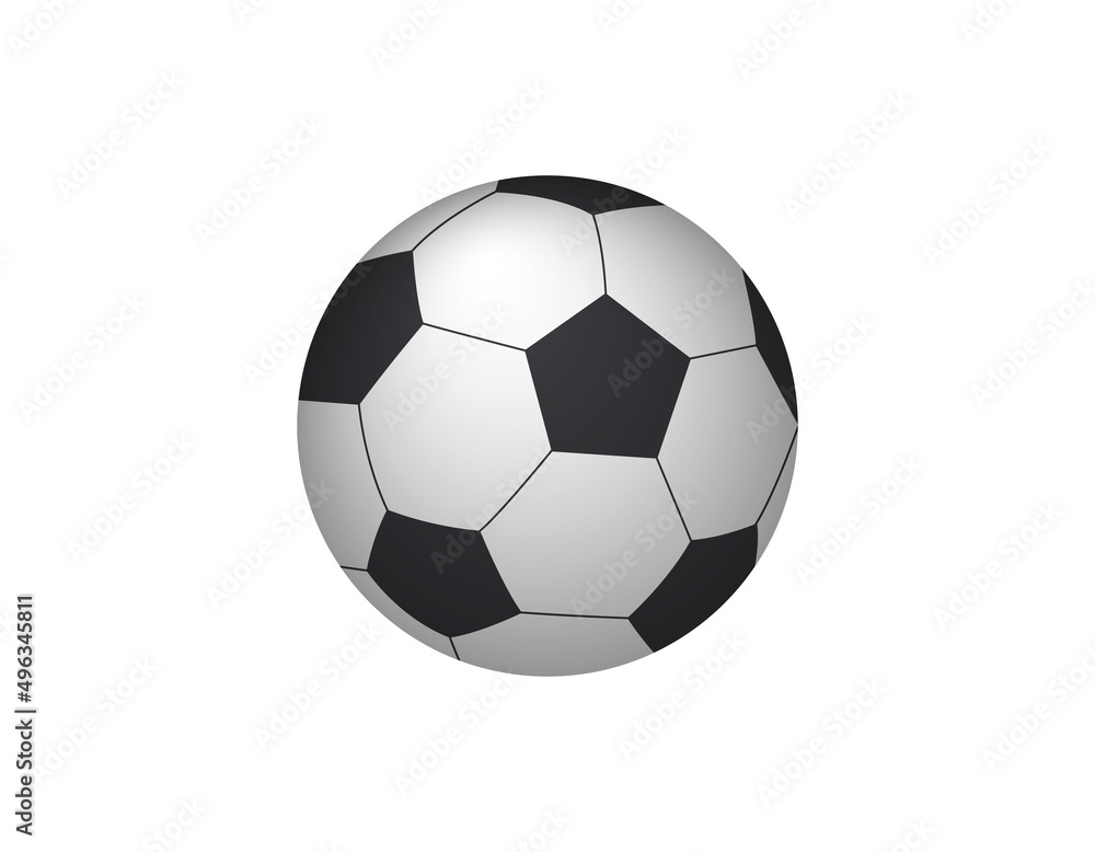 Football ball isolated. Vector illustration of realistic soccer ball on white background Football ball isolated. Vector illustration of realistic soccer ball on white background