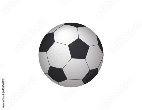 Football ball isolated. Vector illustration of realistic soccer ball on white background