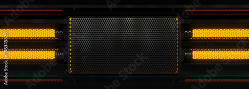 Foto bandeau ambiance cyber punk pour placement de titre ou d'image - rendu 3D