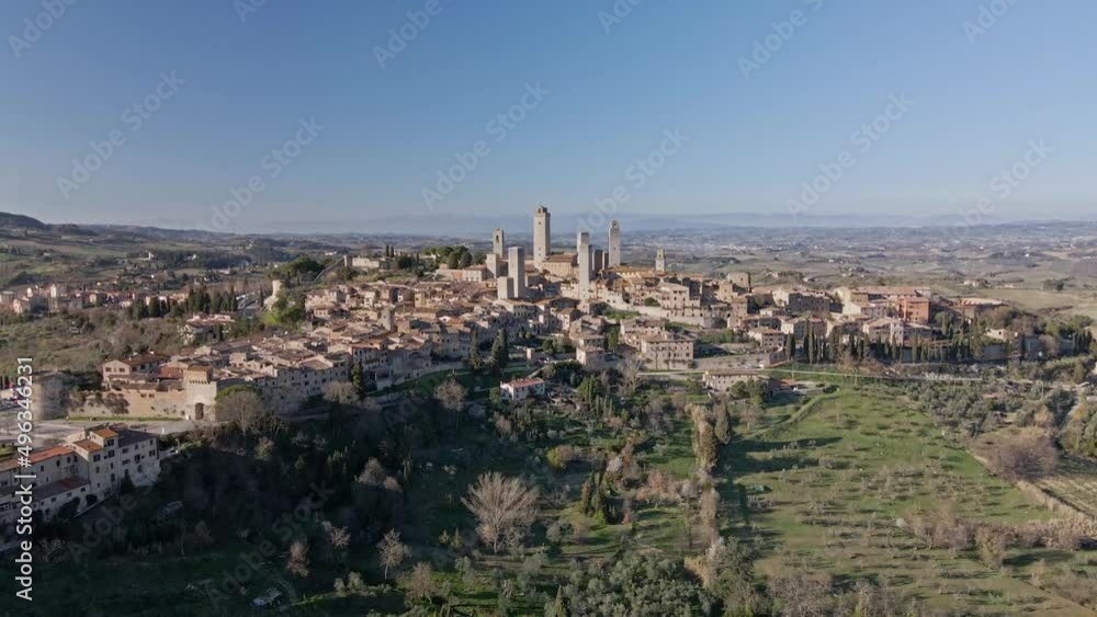 Aerial view of medieval town San Gimignano, Tuscany, Italy Aerial view of medieval town San Gimignano, Tuscany, Italy