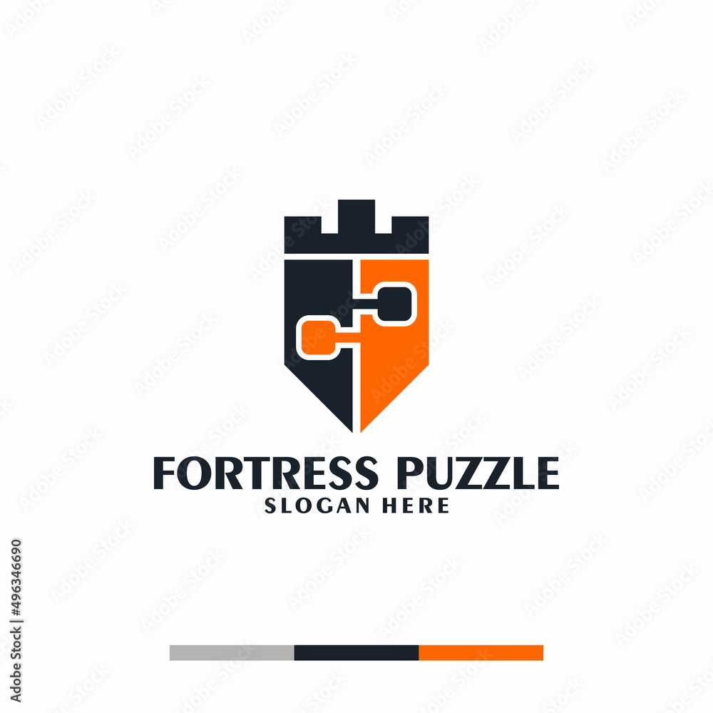 Fortress Puzzle logo design Fortress Puzzle logo design