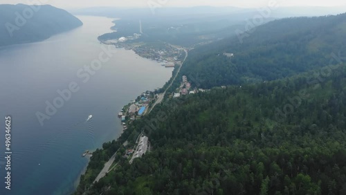 Wallpaper Mural Lake Baikal in the evening. Aerial view. Torontodigital.ca