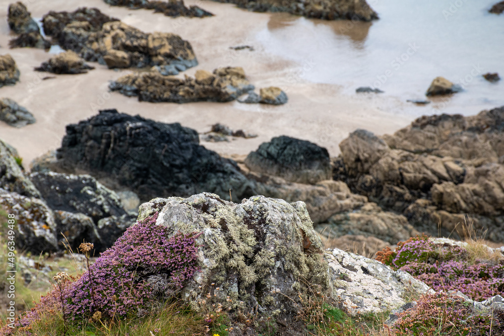 Llanddwyn beach on Anglesey Island in north Wales. A nature reserve with ancient natural geological features Llanddwyn beach on Anglesey Island in north Wales. A nature reserve with ancient natural geological features