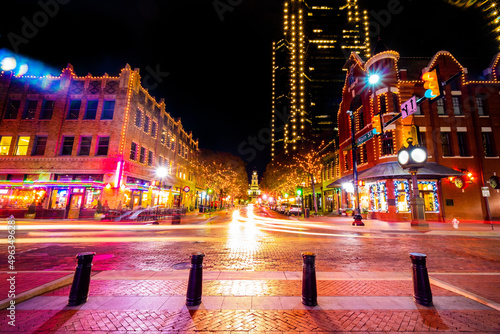 Night Street in Fort Worth ,Dallas ,Texas,USA © CK