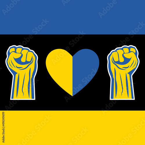 Ukraine-Russia conflict Stop War I stand with Ukraine. Freedom Pray Independence Country Ukraine Flag photo