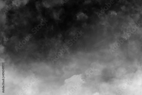 Smoke texture overlays on Isolated background. Smoke on floor. Isolated black background. Misty fog effect. magic fog, dust texture effect. White clouds, Gas explodes, swirl and dances in space.