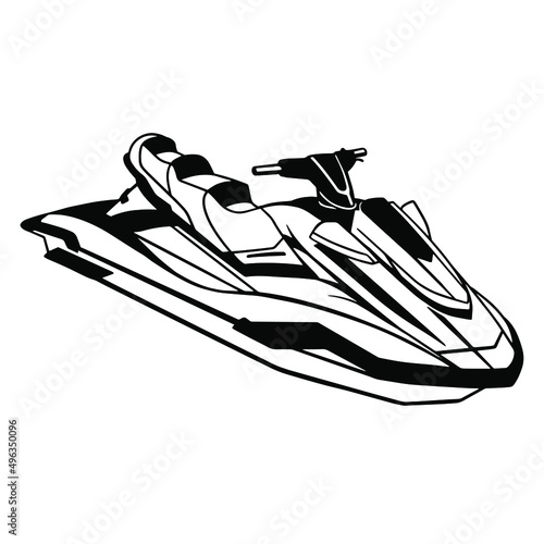 Logo jet ski, scooter on a white background vector clip art
