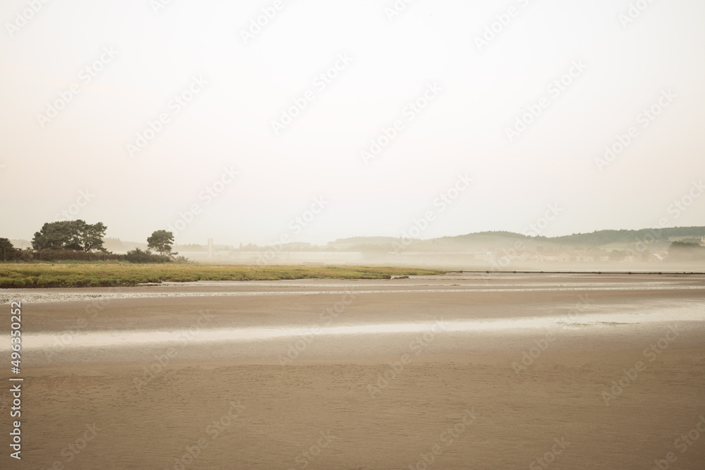 sandy beach in the morning sandy beach in the morning