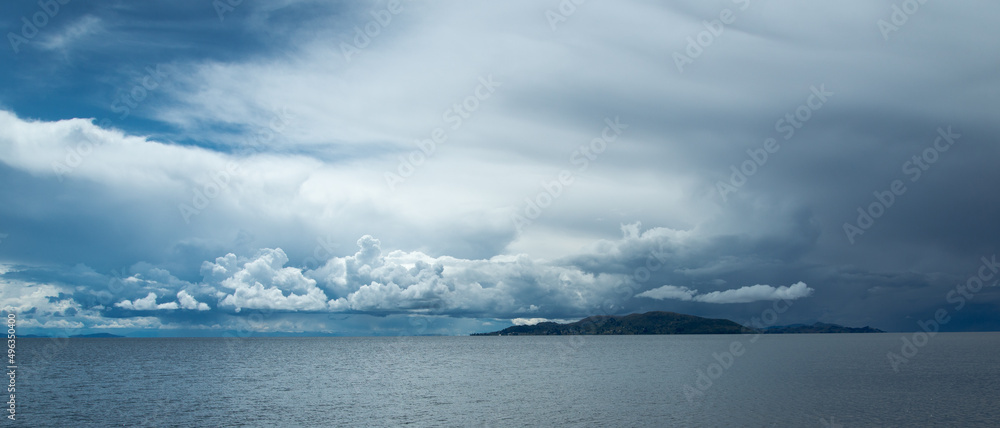 Storm brewing over Lake Titicaca , Peru