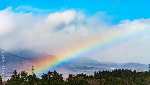 rainbow over the field